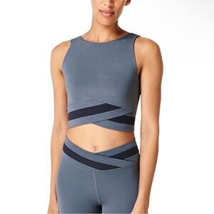 Sweaty Betty All Day Wrap Waist Crop Tank in Blue NWT Size XS